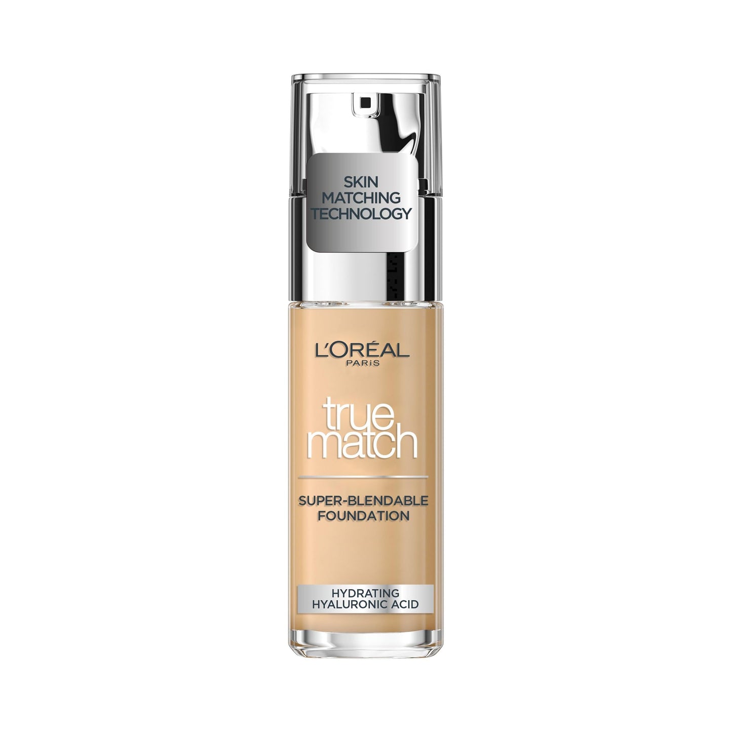 L'Oreal Paris True Match Liquid Foundation, Skincare Infused with Hyaluronic Acid, SPF 16, Available in 40 Shades, 2N Vanilla, 30 ml
