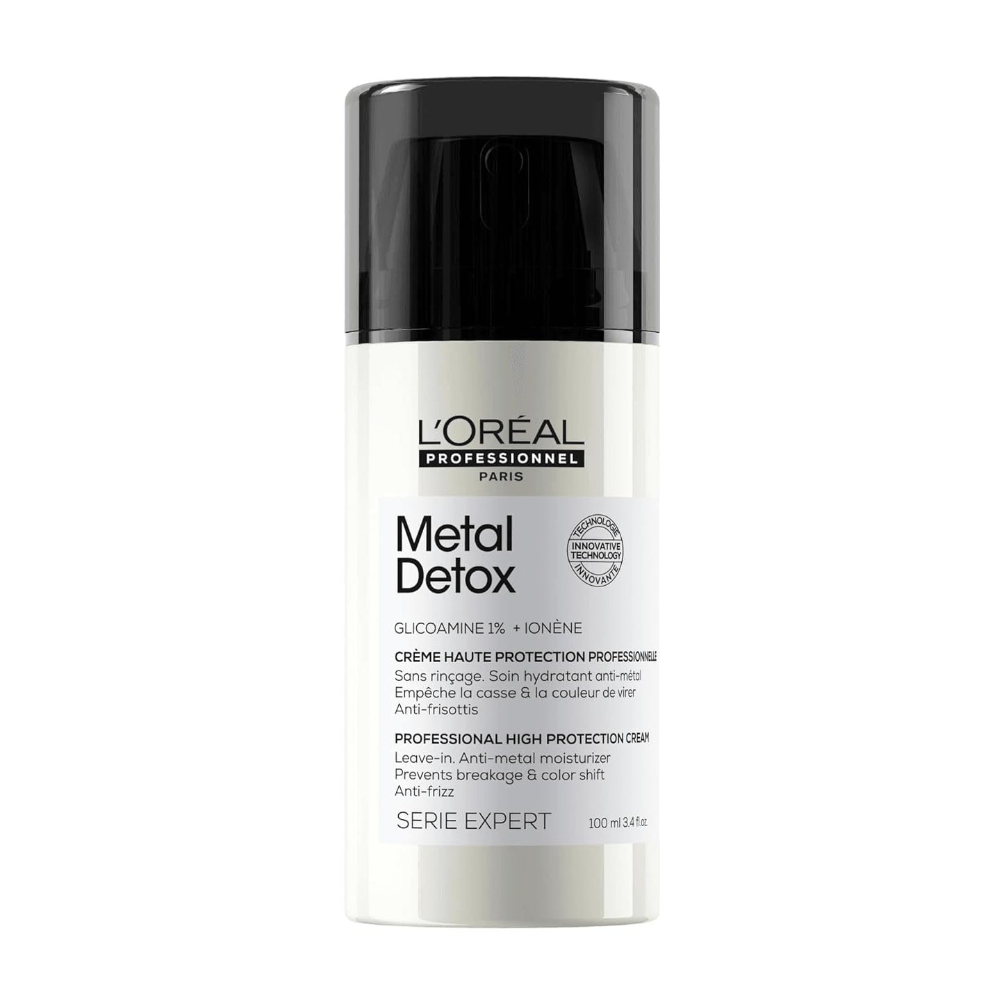 L'Oréal Professionnel Metal Detox Anti-Metal High Protection Cream, Leave-In Treatment for Damaged Hair, Hydrates, Helps Preserve Colour, Serie Expert, 100 ml, 2.0 grams, 100.0 milliliters, Pack of 1